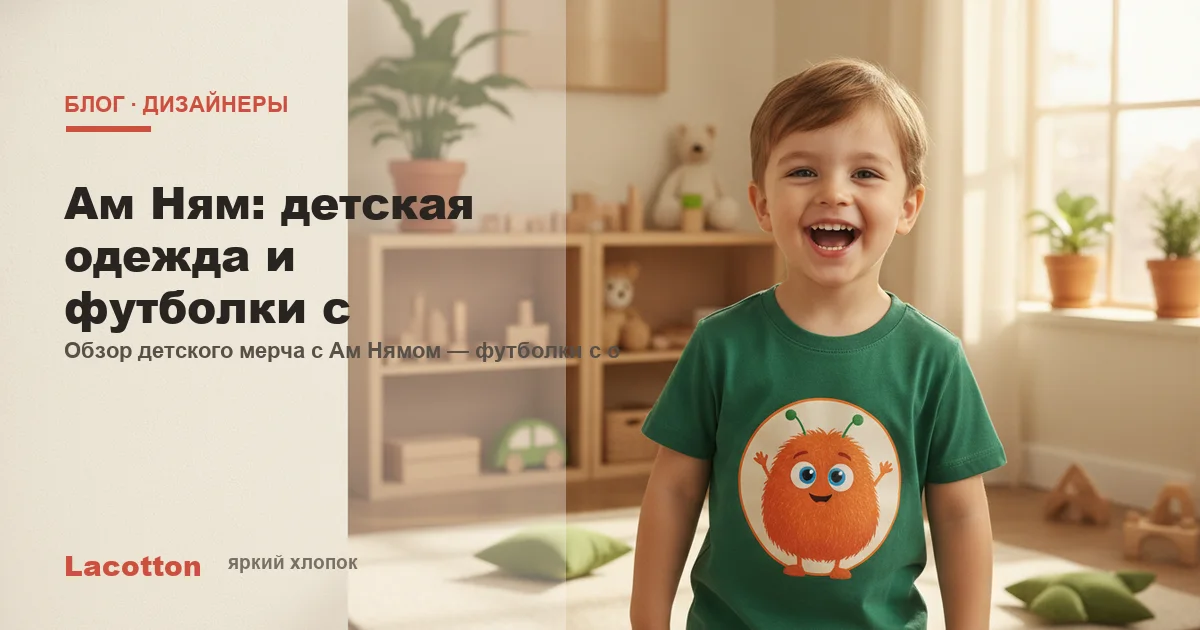 Ам Ням: детская одежда и футболки с мерчем, Lacotton