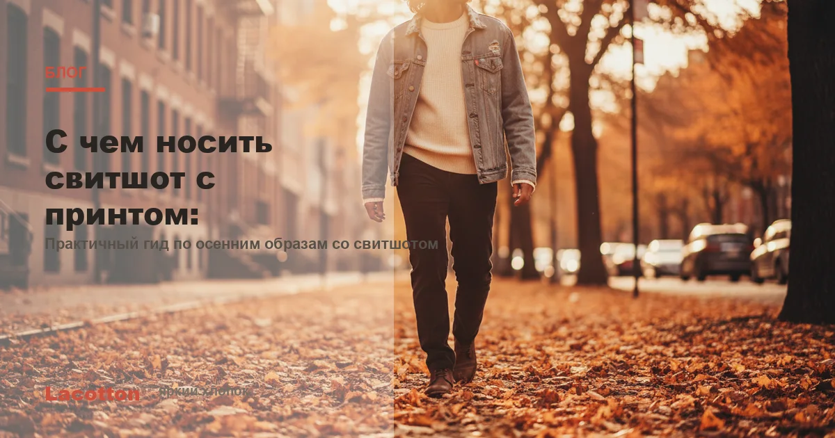 С чем носить свитшот с принтом: осенние образы, Lacotton