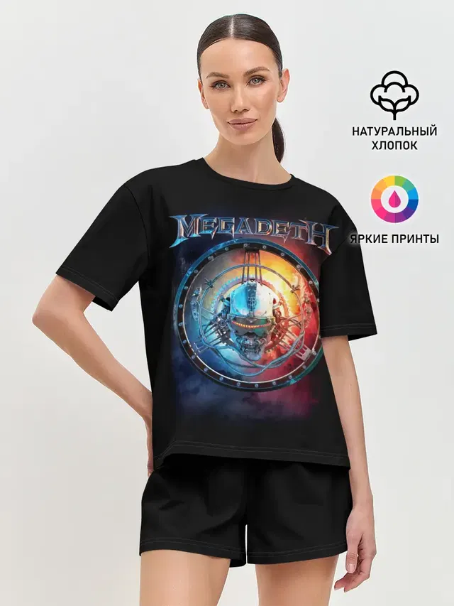 Женская пижама с шортами с принтом «Megadeth — Megadeth, Super Collider»