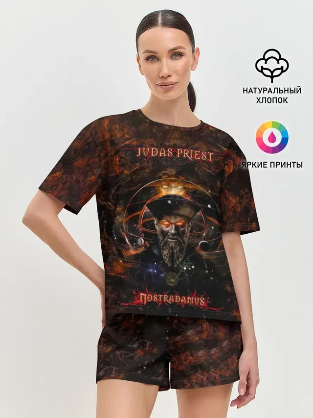 Женская пижама с шортами с принтом «Nostradamus - Judas Priest»