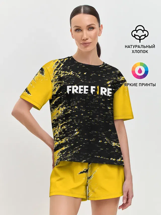 Женская пижама с шортами с принтом «dagger — Garena Free Fire - День Booyah.»