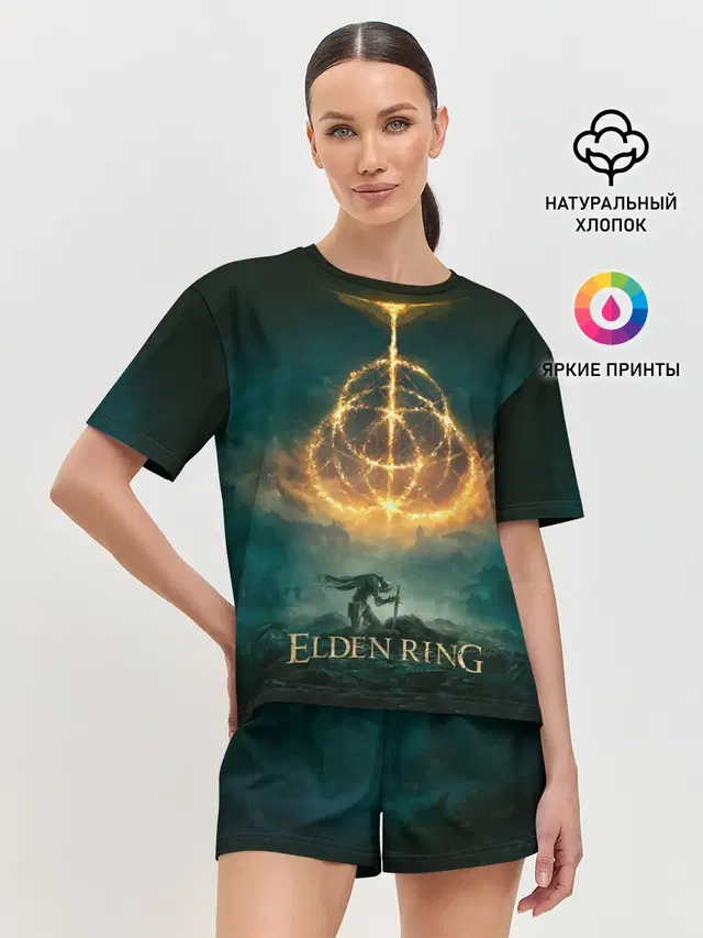 Женская пижама с шортами с принтом «Elden Ring — Elden Ring Game Art»