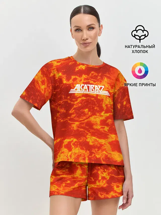 Женская пижама с шортами с принтом «Alkatrazz»