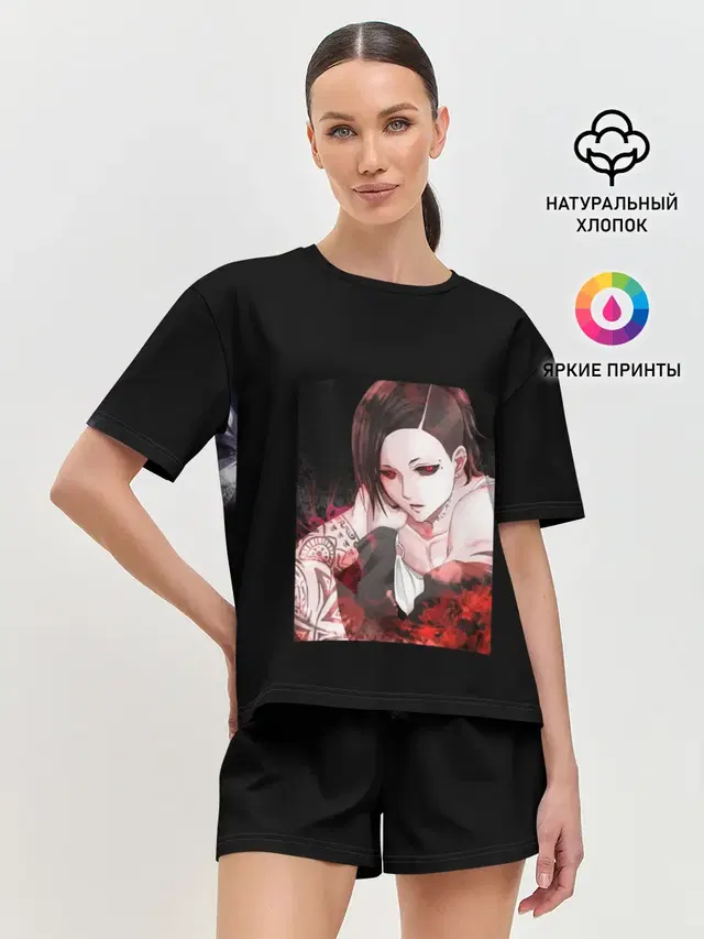 Женская пижама с шортами с принтом «Токийский Гуль — Ghoul Ута»