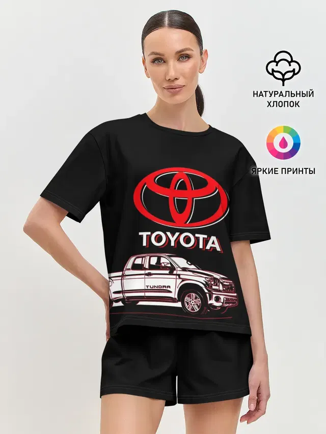 Женская пижама с шортами с принтом «Тойота — Tundra - Toyota»