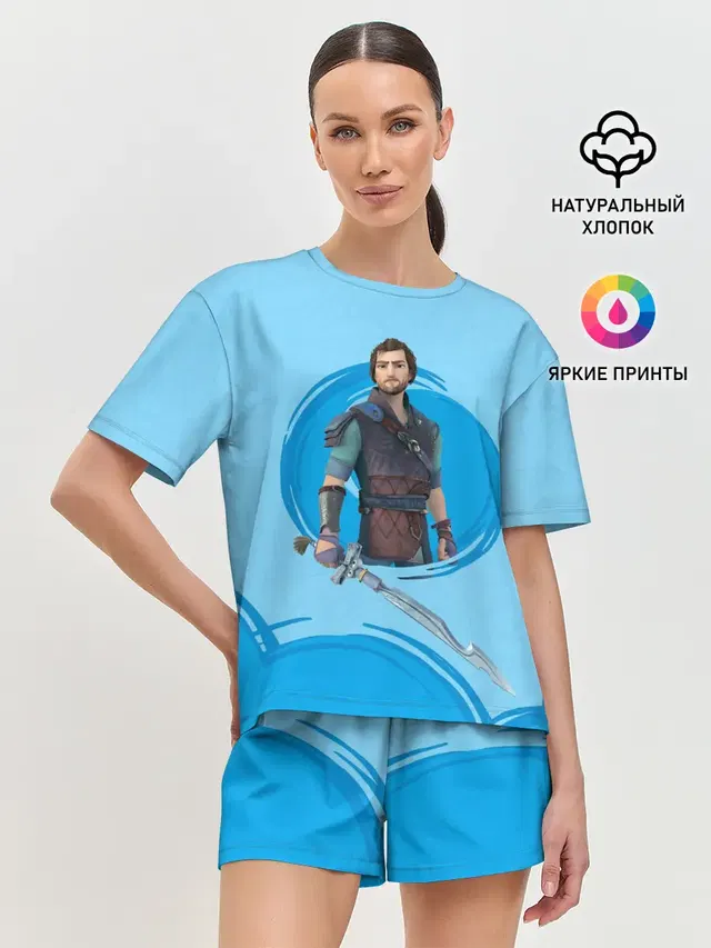 Женская пижама с шортами с принтом «Кощей. Начало — Кощей и Меч»