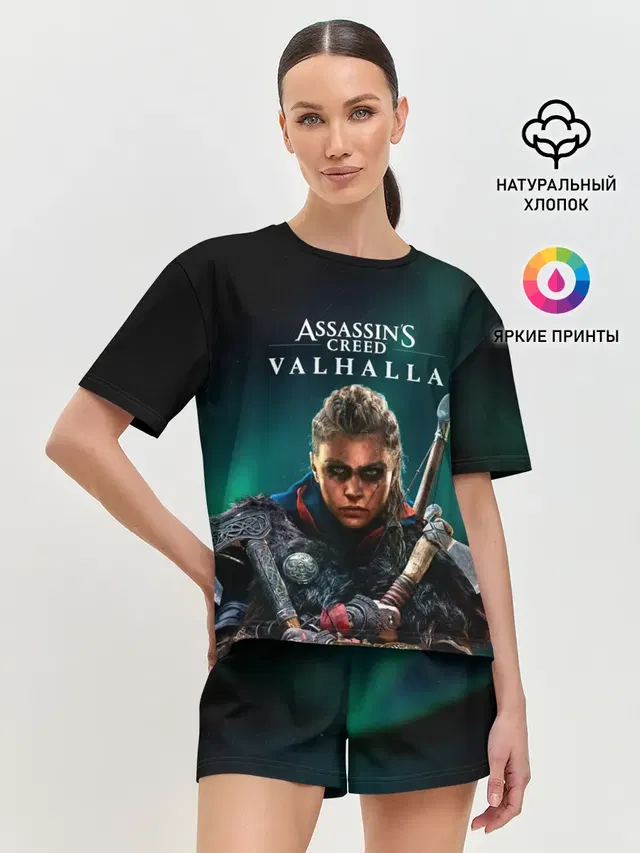 Женская пижама с шортами с принтом «Viking — Assassins Creed, Valhalla»