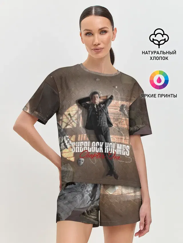 Женская пижама с шортами с принтом «Sherlock Holmes Part One»