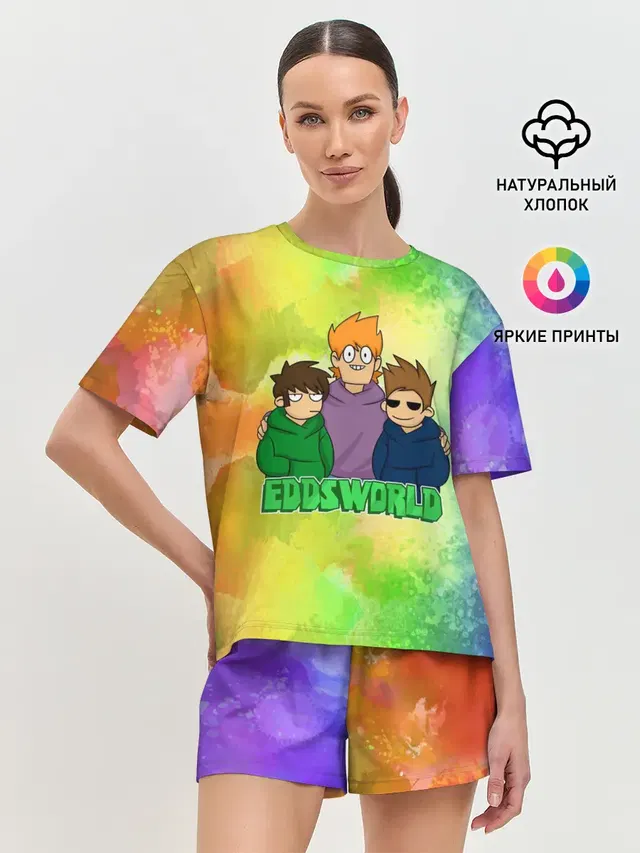 Женская пижама с шортами с принтом «Eddsworld — EDDSWORLD 3»
