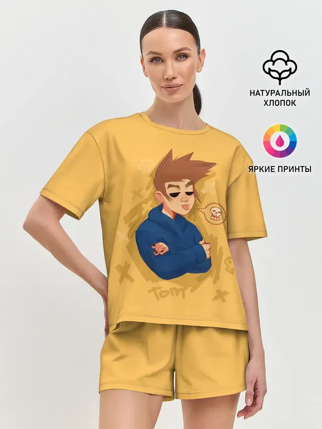 Женская пижама с шортами с принтом «Eddsworld — Tom EDDSWORLD»
