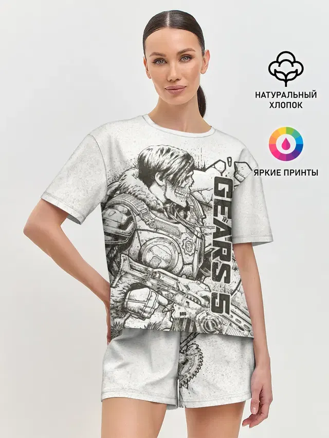 Женская пижама с шортами с принтом «Gears of War — Gears 5»