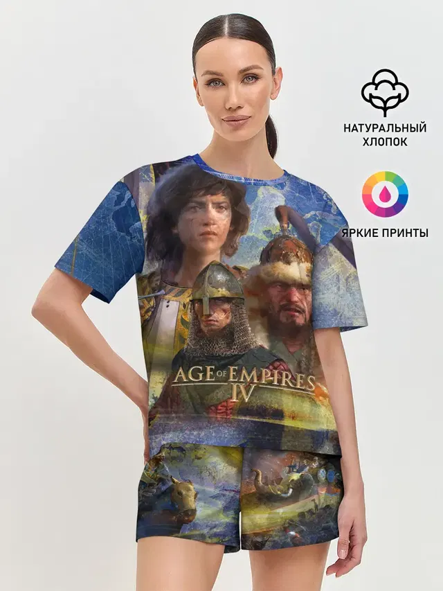 Женская пижама с шортами с принтом «Knight — Age of Empires 4 Обложка»