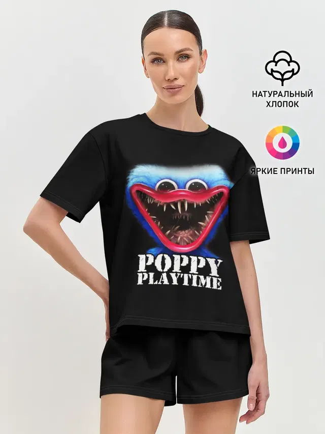 Женская пижама с шортами с принтом «Poppy Playtime — Poppy Playtime ХАГГИ ВАГГИ»