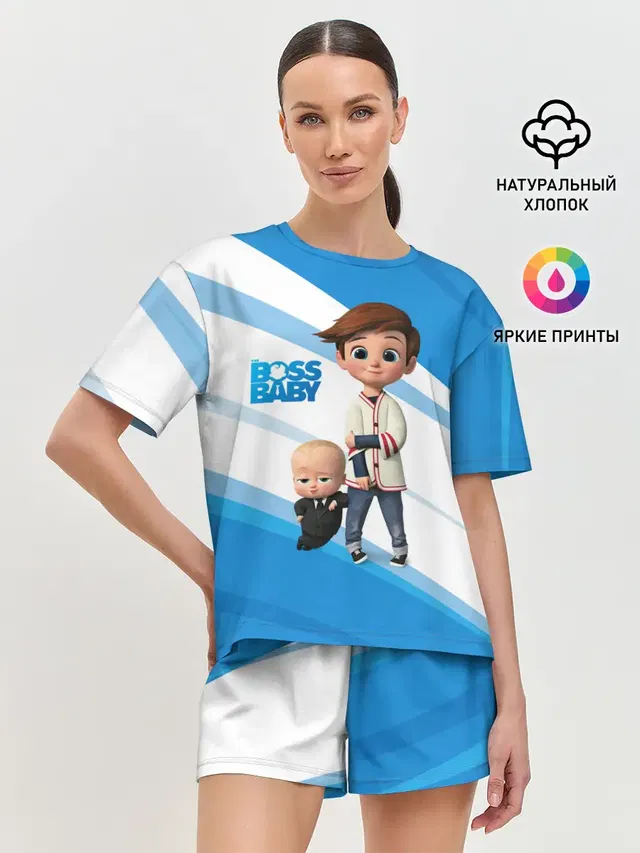 Женская пижама с шортами с принтом «Босс-молокосос — Boss Baby»