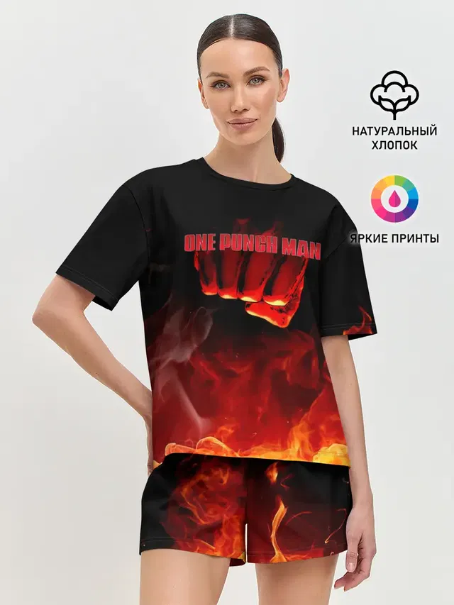 Кулак One Punch-Man в огне