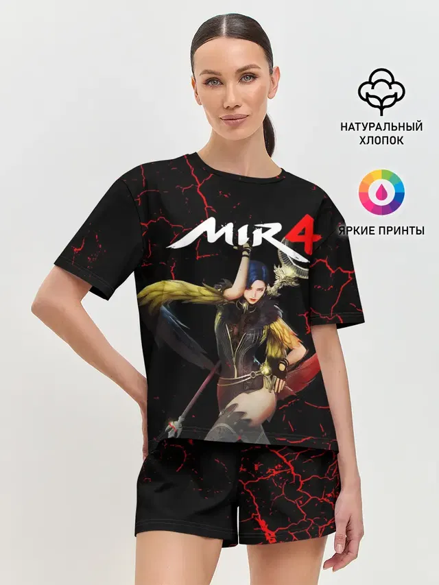 Женская пижама с шортами с принтом «Magical staff — MIR 4 — МИР 4»