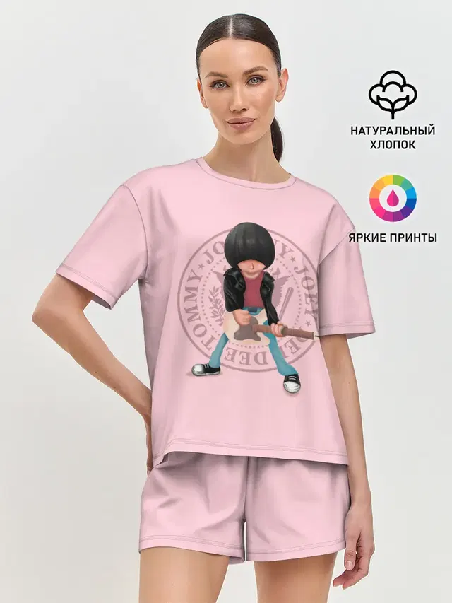 Женская пижама с шортами с принтом «Ramones — Joey Ramone»