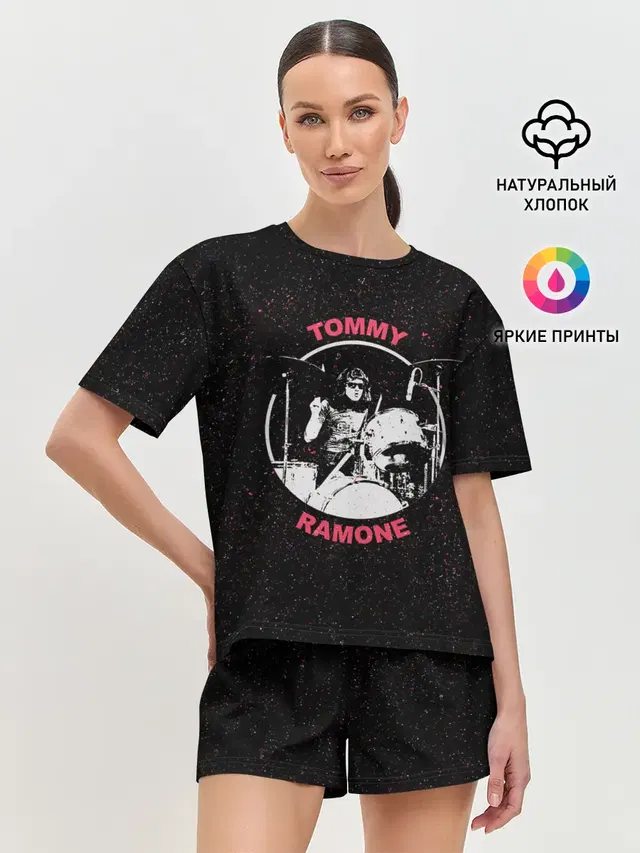 Женская пижама с шортами с принтом «Ramones — Tommy Ramone»