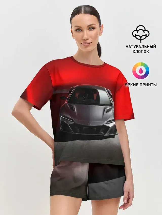 Женская пижама с шортами с принтом «Honda NSX»