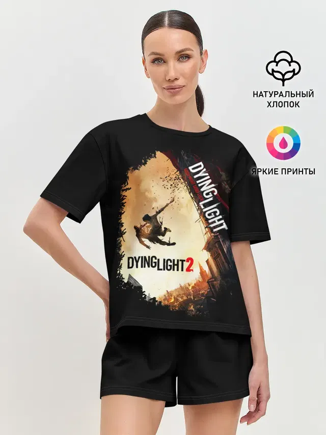 Женская пижама с шортами с принтом «Dying Light — DYING LIGHT 2 NEW WORLD»