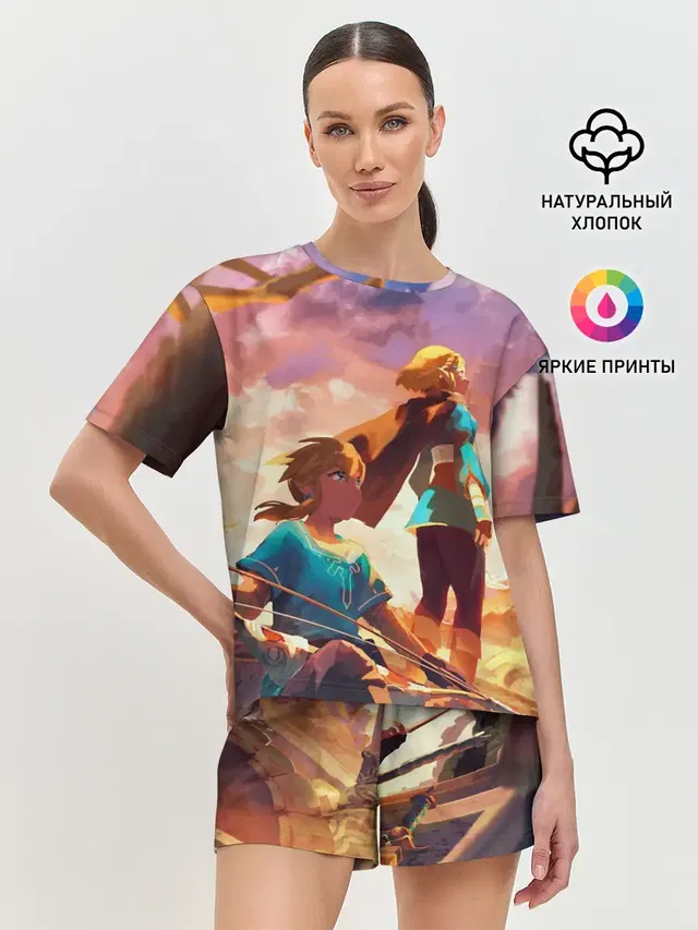 Женская пижама с шортами с принтом «The Legend of Zelda — Legend of Zelda — Легенда о Зельде»