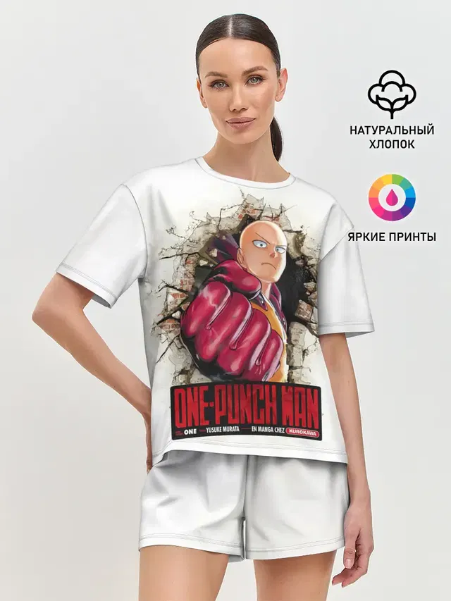 Сайтама пробивая стены One Punch-Man