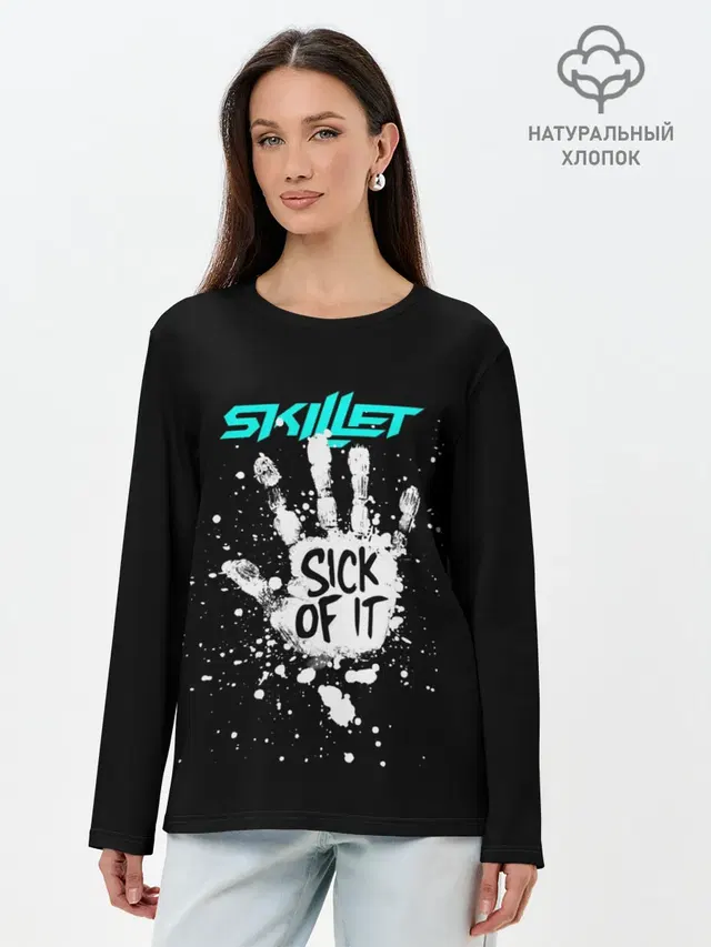 Лонгслив женский с принтом «Skillet — Sick of it»