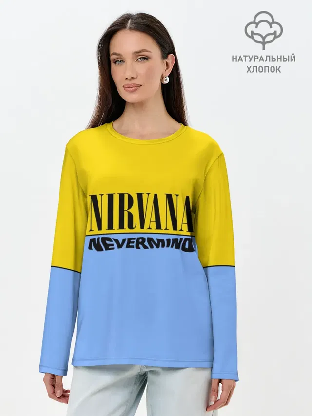 Лонгслив женский с принтом «Nirvana nevermino»