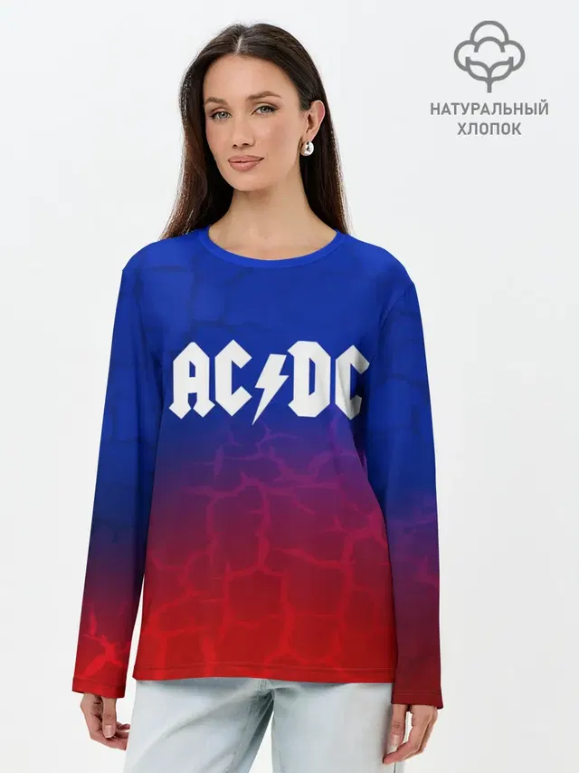 Лонгслив женский с принтом «AC — AC/DC angel&devil»