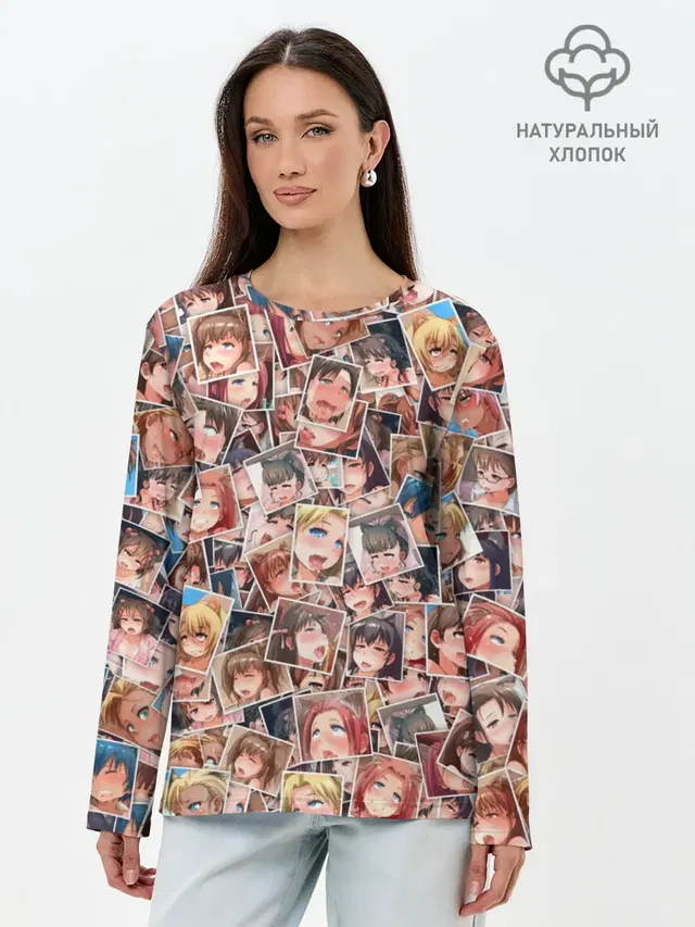 Лонгслив женский. Хлопок