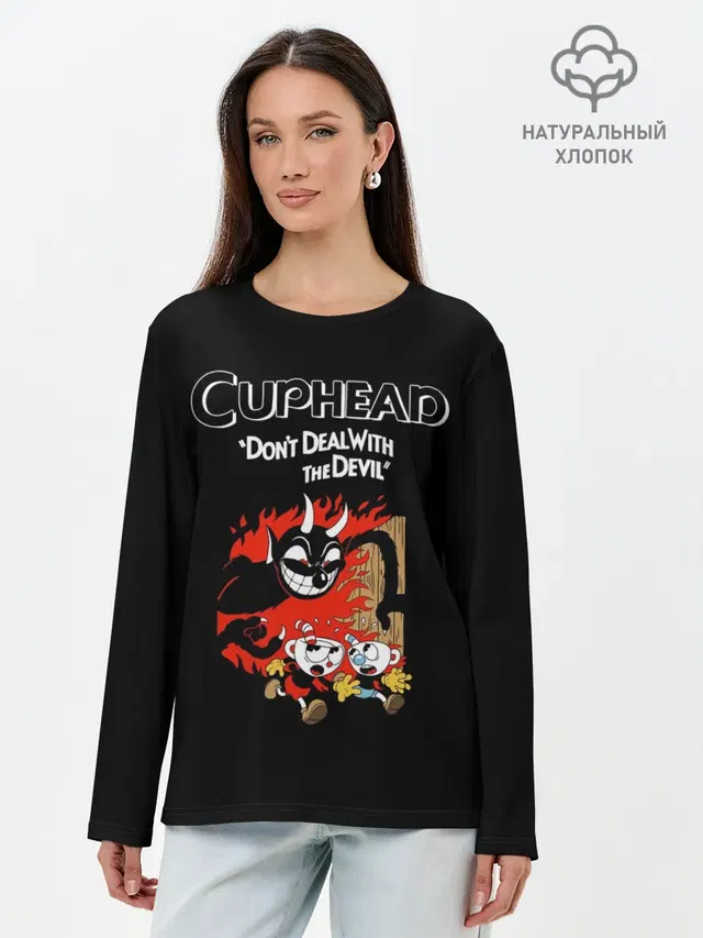 Лонгслив женский с принтом «Cuphead (character)»