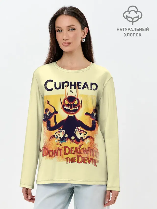 Лонгслив женский с принтом «Cuphead (character)»