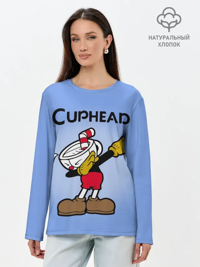 Лонгслив женский с принтом «Cuphead»
