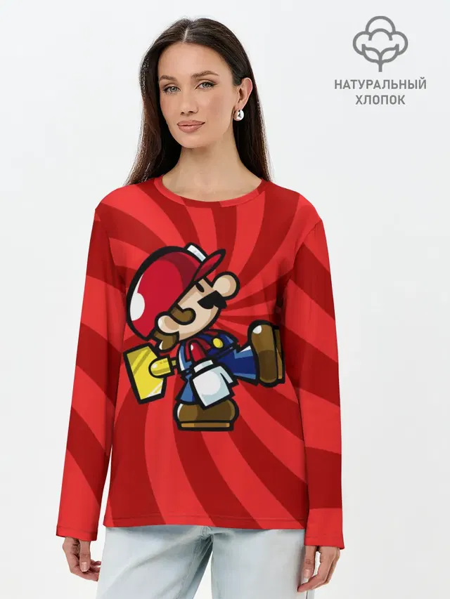 Лонгслив женский с принтом «Mario»