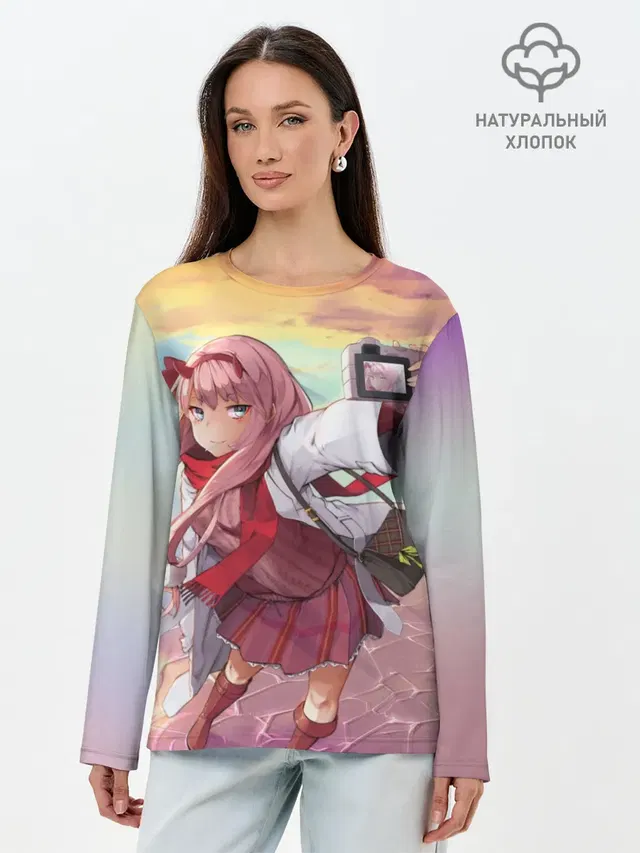 Лонгслив женский. Хлопок