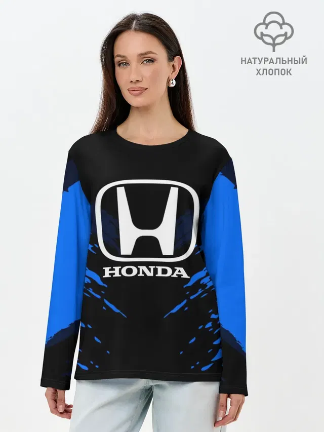 Лонгслив женский с принтом «Honda — HONDA SPORT COLLECTION»