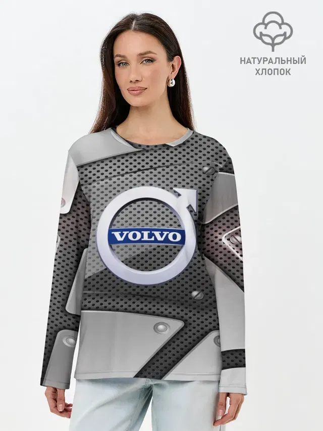 Лонгслив женский с принтом «Volvo — VOLVO metalic 2018»