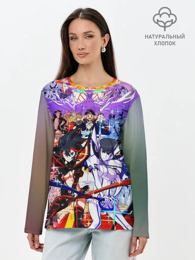 Лонгслив женский с принтом «Ryuko Matoi — Kill La Kill полный набор»