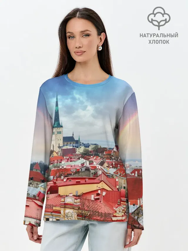 Лонгслив женский. Хлопок