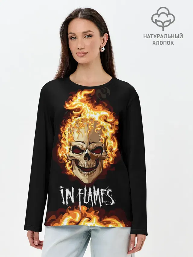 Лонгслив женский с принтом «In Flames — В пламени»