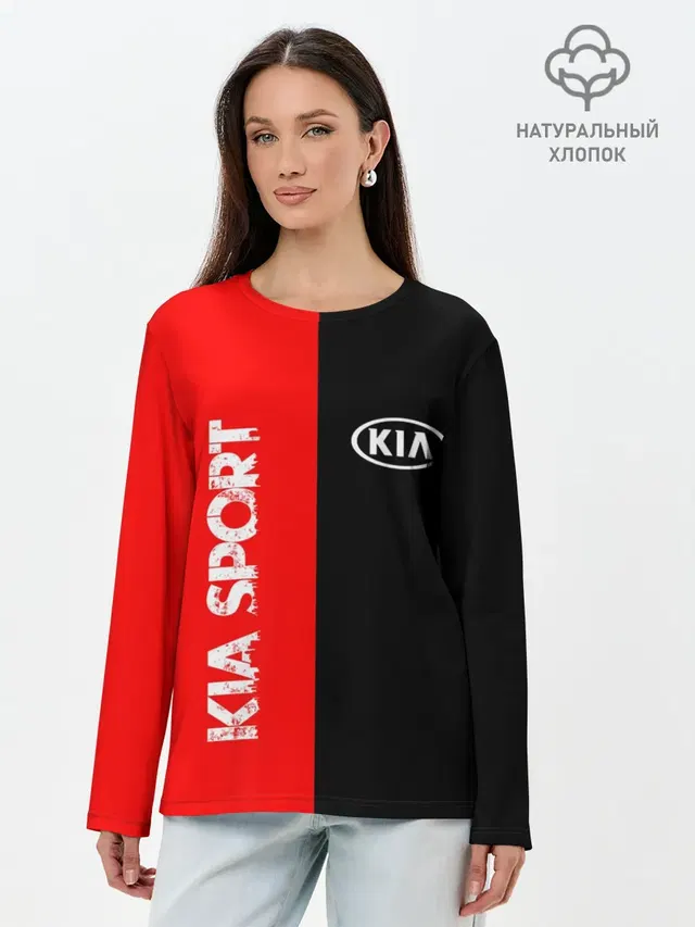 Лонгслив женский с принтом «KIA — KIA SPORT»