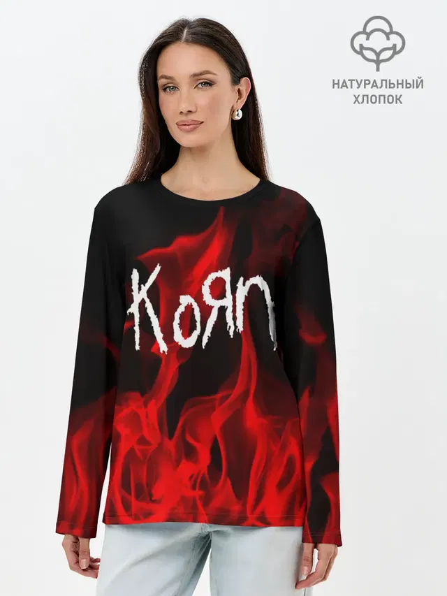 Лонгслив женский с принтом «KoЯn»