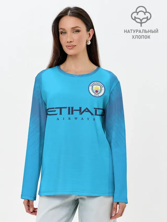 Лонгслив женский с принтом «Манчестер Сити — Man. City 18-19»