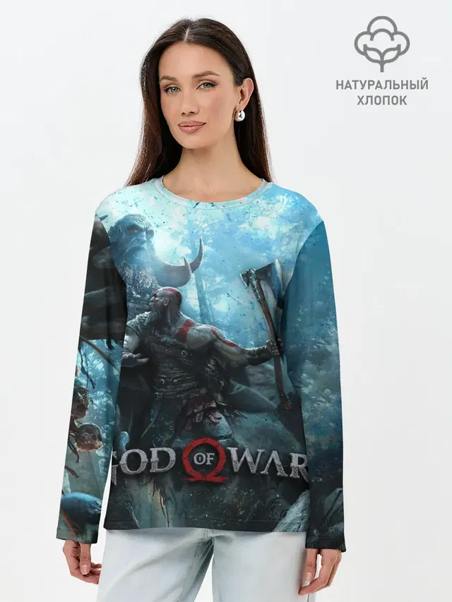 Лонгслив женский с принтом «Kratos»