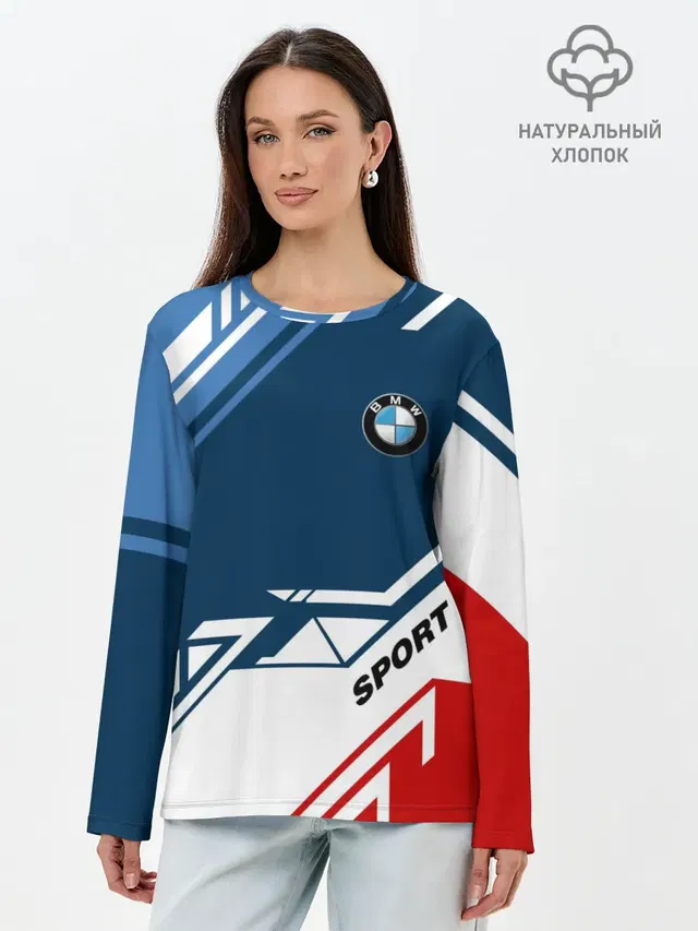 Лонгслив женский с принтом «BMW — BMW SPORT»