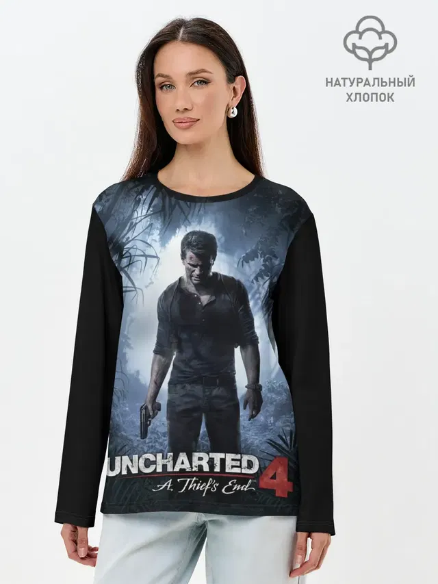 Лонгслив женский с принтом «Uncharted — Путь вора»