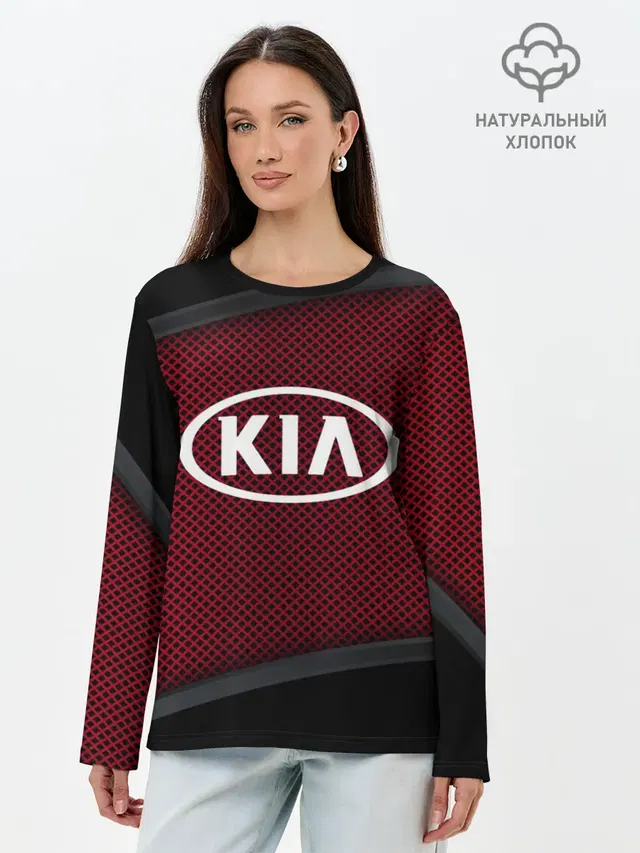 Лонгслив женский с принтом «KIA — KIA SPORT»