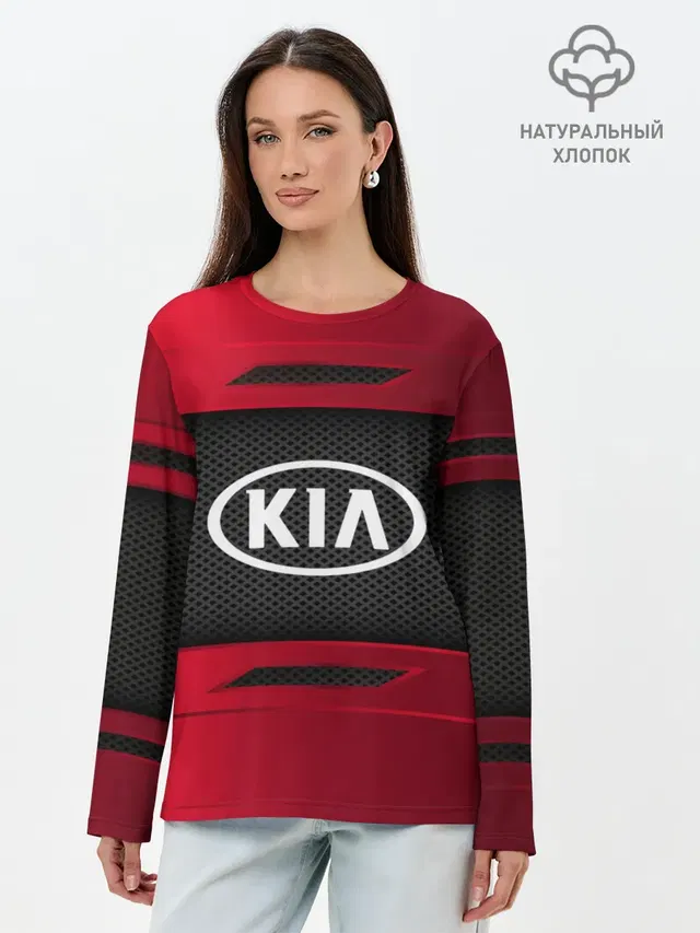 Лонгслив женский с принтом «KIA — KIA SPORT»