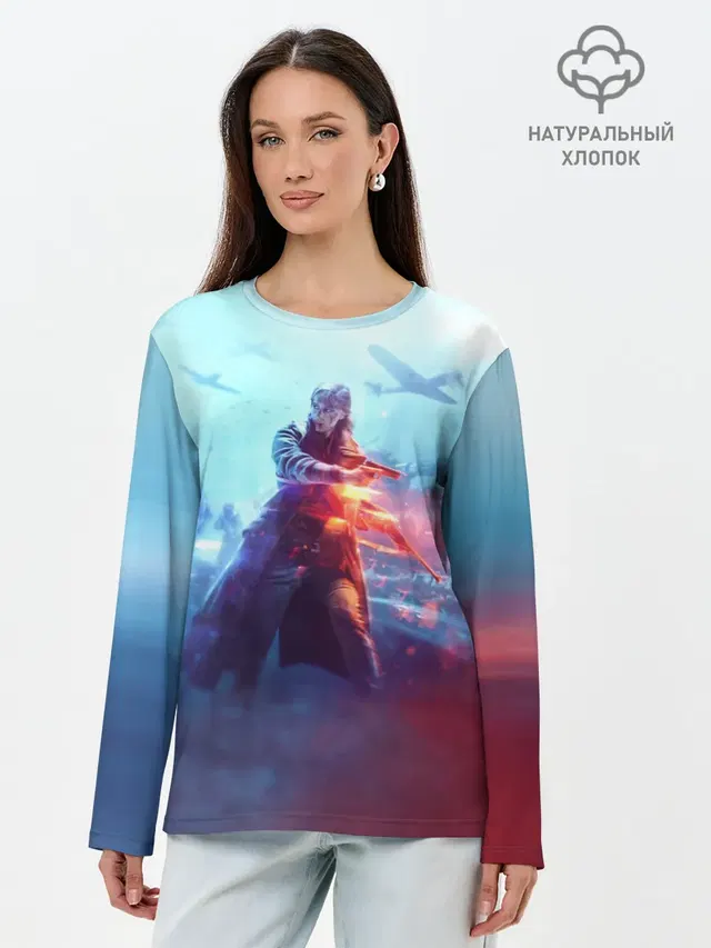 Лонгслив женский с принтом «BATTLEFIELD — Battlefield 5»
