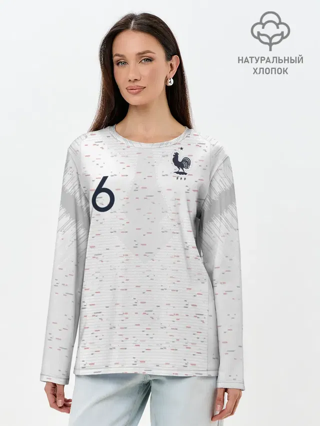 Лонгслив женский с принтом «Сборная Франции — Pogba away 2018 WC»